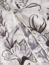 Apricot Base Black Vintage Printed Front Tie Flared Sleeve Crew Neck T-Shirt